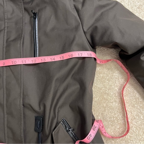 Mackage Jacket Womens Small Green Down Parka Coat Pockets Silver Fox Fur Hood - Picture 10 of 14